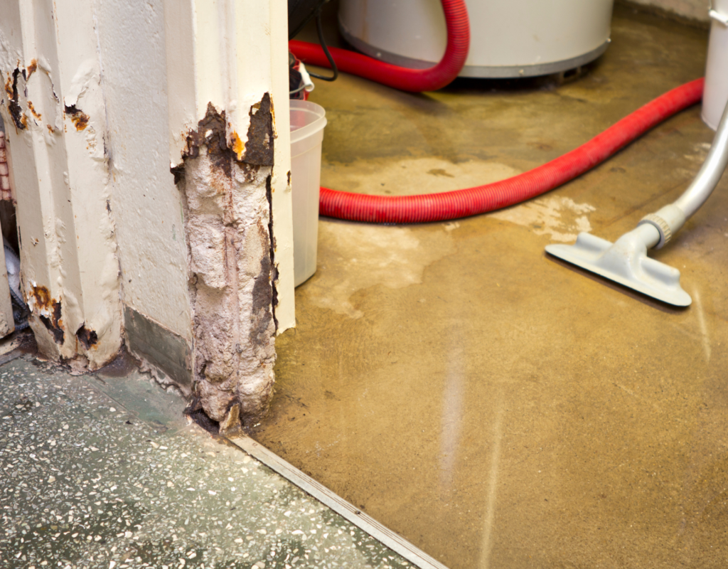 Sitting water in home damages walls