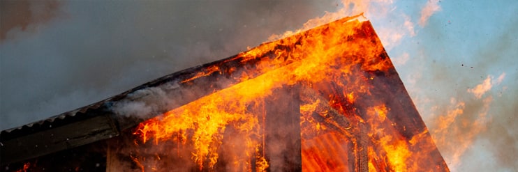 Home damaged from fire